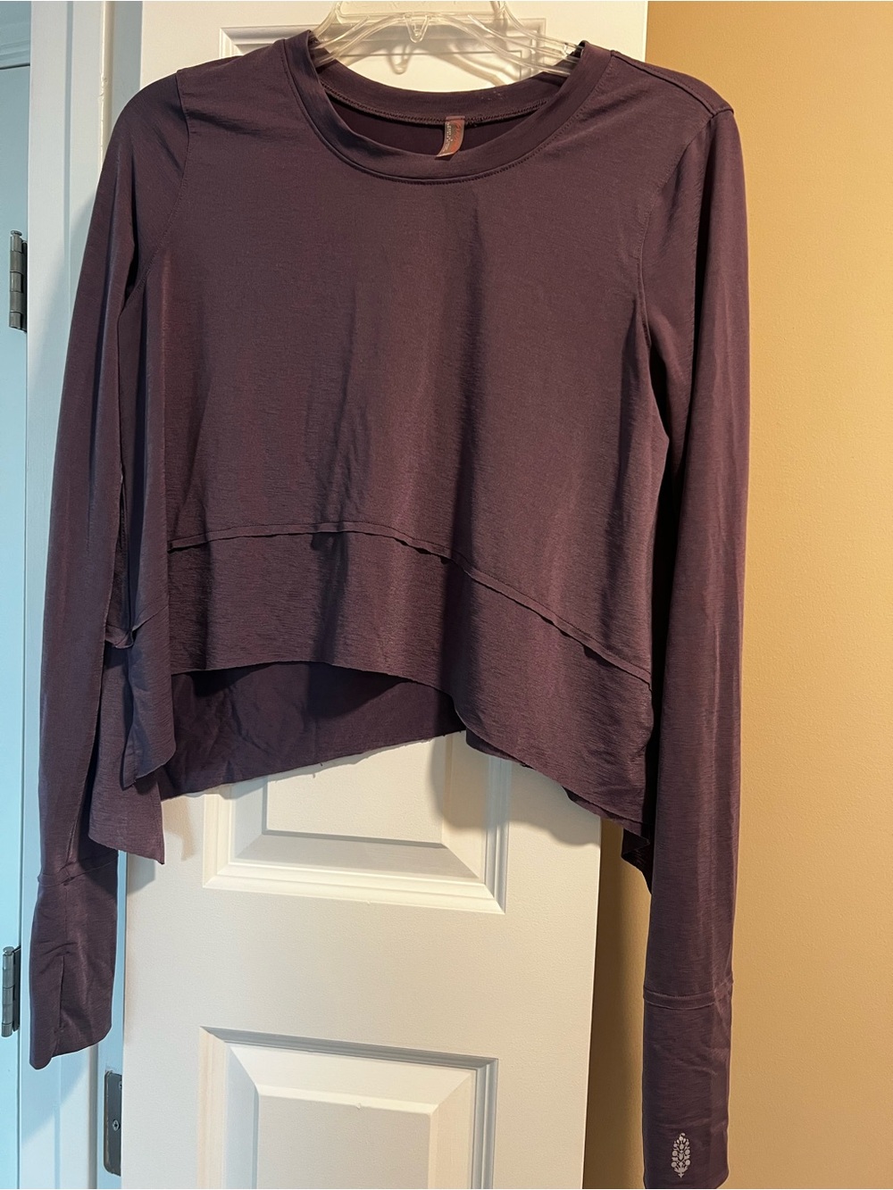 FP Movement by Free People Layered Long Sleeve Crop Top - Plum